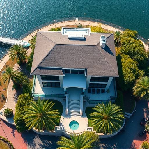 Aerial view of a luxury home showcasing drone footage for Elite Real Estate.