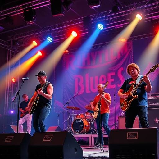 Band performing live at the Rhythm & Blues Festival.