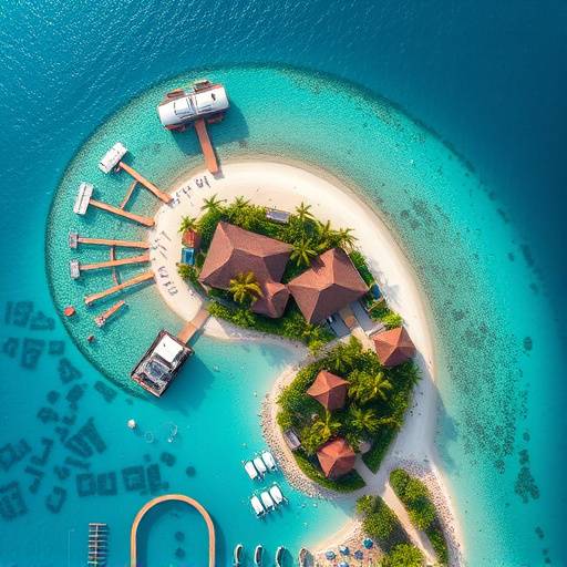 Coastal resort aerial view: Drone footage for Ocean Paradise Resorts.